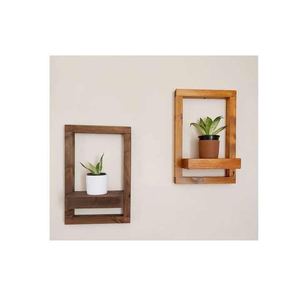 Soporte de Madera para Plantas de Pared, Soporte de Madera Maciza Natural para Plantas, Estante de Madera Decorativo para Plantas de Interior y Exterior - Product Image 1