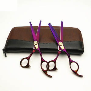 Ciseaux de barbier à manche long en acier inoxydable multicolores 2026 pour droitiers, outil de coiffure pour salon, coupe et effilage des cheveux - Product Image 2