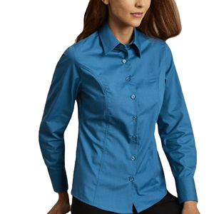 Camisa 100% Algodón para Mujer, Manga Larga, Transpirable, Suave al Tacto, Estilo Casual de Negocios, Uso Diario en la Oficina, Blusa para Dama - Product Image 1
