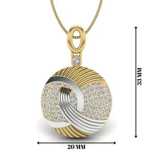 Ishi Diamonds 18k <b>Gold</b> <b>Solid</b> And Studded Lab Grown Diamond <b>Pendant</b> - Product Image 1
