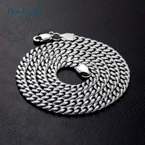 Venta caliente Premium Men's 925 Silver & 14K White Gold 6mm Cuban Link Collares Hip Hop Style Moissanite Jewelry - Product Image 4