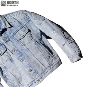 Nouveau design Veste en jean rembourrée personnalisée Veste en jean rembourrée bleue avec col rabattu Meilleure qualité et design Service OEM - Product Image 6
