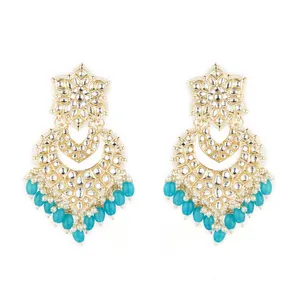 Latest Indo Western Chand Earring With Gold Plating 109229 Fashion Jewellery Wholesalers in India