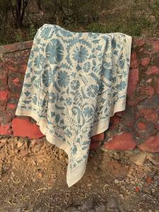 Hand Stitched Suzani <b>Quilt</b> Blanket – Bohemian Embroidered Bedding, Decorative Bed <b>Throw</b>, Artisan Made Home Décor Piece - Product Image 3