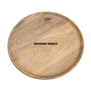 จานไม้ทรงกลมดีไซน์เก๋เครื่องใช้บนโต๊ะสำหรับงานแต่งงานงานทำมือดีไซน์ใหม่ไม่เหมือนใคร - Product Image 4