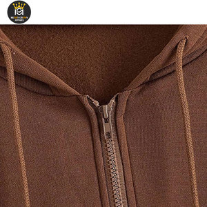 2026 Faible MOQ Hiver Sweats à capuche personnalisés à fermeture éclair intégrale pour homme, couleur unie, décontractés, 100% Coton, respirants, écologiques - Product Image 4