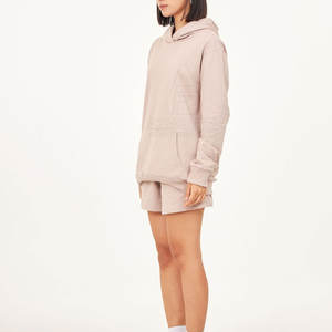 Ensemble de sweat-shirts et shorts pour femmes, design personnalisé, hiver, uni, décontracté, couleur personnalisée, respirant, écologique, ensemble de 2 pièces - Product Image 3