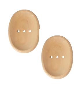 Jabonera de madera, paquete de 2 platos elipses para el hogar, jabonera integrada con agujero, Ahorrador de jabón de acumulación impermeable - Product Image 1