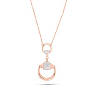 Collier de type sonnette de porte en diamant rond - Product Image 2