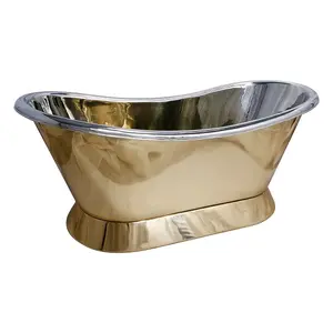 Stainless Steel Metal Free Standing Metal Bathing Tub At Wholesale Price Unique Style Large Size Bathtub Soaking Bathtub