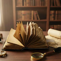 Carnet en cuir gothique vintage de 400 pages imprimées, motif corbeau, sorcellerie, animaux, fleurs, Grimoire des ombres et des sorts, fait main, couverture rigide