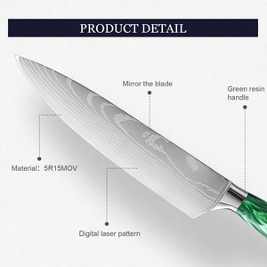 มีดทำอาหารแบบเลเซอร์ Damascus มีดเชฟทำจากเหล็กใช้งานได้หลากหลายรูปแบบมีดทำอาหารญี่ปุ่นออกแบบได้ตามต้องการ - Product Image 2