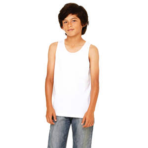 Sideseamed-Camiseta sin mangas blanca para jóvenes, camiseta Unisex de algodón peinado y anillo de 100% onzas, tamaño 4,2 - Product Image 1