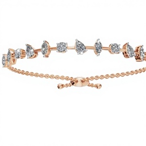 Whispers of Nature Diamond <b>Adjustable</b> <b>Bracelet</b> 9kt 14kt 18kt Yellow Rose White Gold 2.030 Carat 13 Natural Diamonds Jewelry - Product Image 1