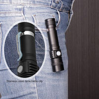 Lampe torche LED super brillante en métal haute puissance, étanche, zoom, rechargeable, mini lampe torche tactique LED