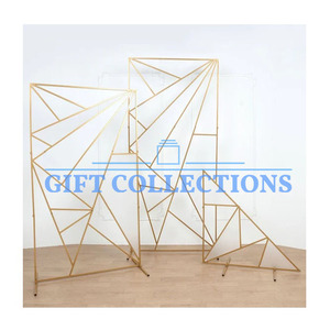 Birthday Party Decorations Photo Shoot Arch Background Stand Round Circle Gold <b>Frame</b> Grid Wedding <b>Backdrop</b> Event Decor - Product Image 6