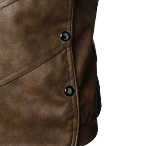 Service OEM – Nouvelle Arrivée – Blouson de Motard Homme Tendance et Élégant en Cuir et Toile Durable, Col Montant, Séchage Rapide, Fermeture Frontale - Product Image 5