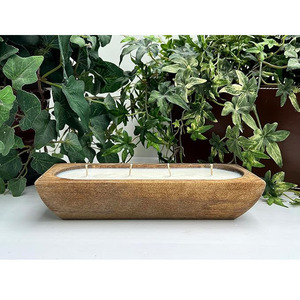 Prix raisonnable taille personnalisée bois de manguier pour bougie bol ovale bougie de soja pour la décoration cadeaux pour le but de mariage d'affaires - Product Image 3