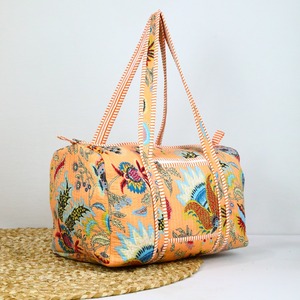 Bolsa de lona de algodón serigrafiada de uso diario con asas resistentes en melocotón y multicolor - Product Image 3