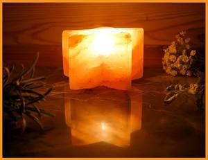 Portavelas con forma de estrella de sal rosa, venta al por mayor interruptor de atenuación lámpara de sal del Himalaya piedra de roca de cristal Rosa sal natural de Pakistán - Product Image 4