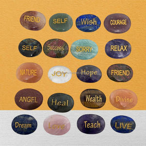 Wholesale Engraved Oval Polished Healing Stones in Assorted Colors With Inspirational Lettering - Ideal for <b>Crystals</b> Gifts - Product Image 4