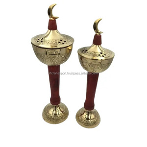 Quemador de incienso de latón y Lobandan de Metal hecho a mano de calidad superior, quemador árabe Agardan, decoración del hogar - Product Image 5