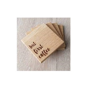 Modern <b>Coaster</b> Unfinished Square Beech Wood Tea Cup Mat Wooden Cup <b>Coaster</b> <b>Set</b> Modern Stocked - Product Image 6