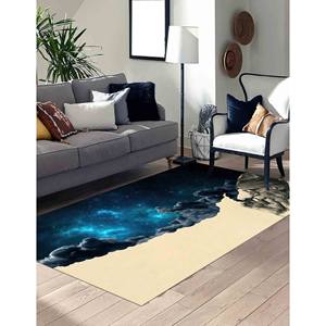 Tapis imprimé patchwork en laine motif ciel étoilé, écologique, décoration traditionnelle pour la maison avec poils moyens et envers en latex - Product Image 2