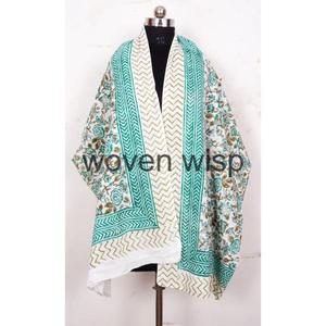 Handmade Women's Cotton & <b>Silk</b> <b>Square</b> <b>Scarf</b> with Floral Print Summer Swimwear Quick Dry Breathable Customizable Design - Product Image 2