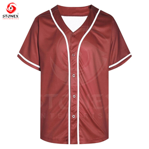 Camisetas de Béisbol Sublimadas Personalizadas de Alta Calidad para Hombre, Unisex, Bordadas, Transpirables, de Secado Rápido, Cuello en V, Tallas Grandes - Product Image 5