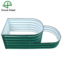 Kit de lit de jardin surélevé ondulé modulaire en métal à plusieurs niveaux géant vert Huizhou de 17''