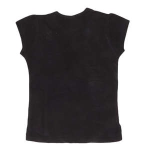 เสื้อยืดแฟนซีแขนสั้นสำหรับเด็กผู้หญิง - สีดำ - Product Image 2