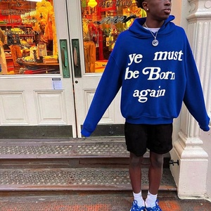 Ropa de calle de felpa francesa de algodón de alta calidad Unisex Vintage para Sudadera con capucha con estampado de espuma para hombre - Product Image 3