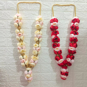 Peony <span class=keywords><strong>Varmala</strong></span> <span class=keywords><strong>Wedding</strong></span> <span class=keywords><strong>Garlands</strong></span> Pair Jaimala, Sagan Mala Bride Groom Honor Mala手作り人工花ガーランド結婚式用