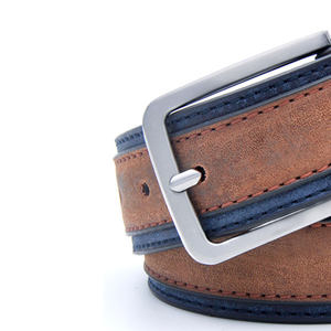 Cinturón vaquero de piel de vaca para hombre de alta calidad al por mayor estilo informal de moda europea americana con hebilla nuevo diseño de piel sintética - Product Image 3
