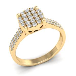 Anillos de Compromiso REYES Personalizados con Diamantes Cultivados en Laboratorio CVD de Corte Redondo de 0.34 Quilates, Chapados en Oro de 14K y 18K con Certificación IGI - Product Image 2