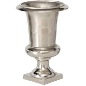 แจกันอะลูมิเนียมสีเงินสไตล์อาร์ตเดโค งานแฮนด์เมด ฐานสี่เหลี่ยมคลาสสิก วางบนโต๊ะ/ตั้งพื้น โดย N SONS INNOVATION - Product Image 4