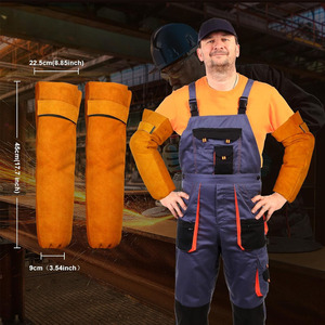 Mangas protectoras de cuero resistentes al calor para hombres y mujeres para trabajo de soldadura industrial Mangas de trabajo para uso industrial - Product Image 2