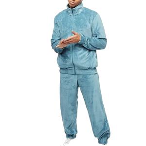 Survêtement en velours pour homme OEM, logo personnalisé, coupe ajustée, vêtements de sport pour la salle de sport, jogging pour l'hiver, tendance, velours doux et chaud - Product Image 1