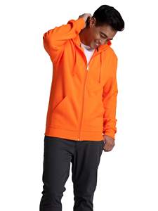 Pull à capuche unisexe en polaire Tech ODM Prix d'usine Orange Full Zip Print Solid Pattern Automne Plain Dyed Oversized OEM Service - Product Image 4