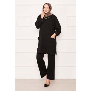 Conjunto de Dos Piezas Negro con Pantalones Cortos y Bolsillos Dobles, Tallas XS-3XL, Top con Capucha y Pantalones Cortos para Uso Diario en Verano - Product Image 4