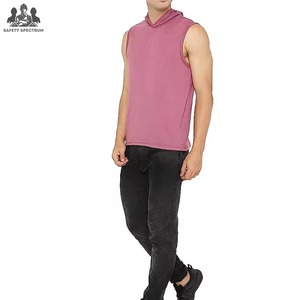 100% Cotton Solid <b>Sleeveless</b> Gym <b>Hoodie</b> for <b>Men</b>-Winter Wear Eco-Friendly & Breathable OEM Service - Product Image 4