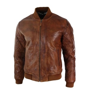 Vestes en cuir marron véritable pour hommes Vintage High Quality Casual Classic Biker Style Outdoor Hiking Royal Look Jackets - Product Image 3