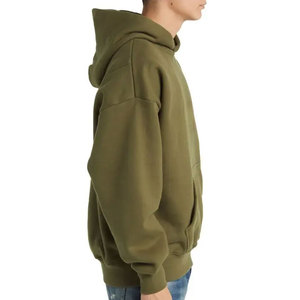 Sudadera de gran tamaño con capucha de lana para hombre con estampado de logotipo personalizado de alta calidad recién llegado invierno 100% algodón liso teñido sólido - Product Image 2