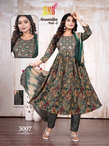 Women's Indian & Pakistani Capsule Printed Kurta With Chanderi Siburi <b>Dying</b> Set for Adults - Product Image 3