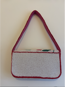 Floral Pattern Casual Tote Bag With Magnetic Closure <b>Pink</b> Polyester Lining Shoulder Strap Daily Use - Product Image 2