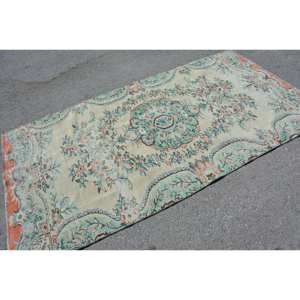 พรมสไตล์ตุรกีโบราณสีส้มสีเขียว8.2ft x ขนสัตว์ดีไซน์เย็บปะติดปะต่อกันทำจากยางวัสดุวิสคอสสำหรับใช้ชีวิต - Product Image 4