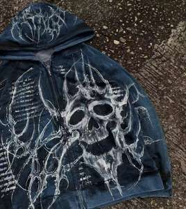 Sweat-shirt à capuche Y2K pour hommes et femmes, imprimé araignée, style Hip Hop, avec fermeture éclair, manches longues, veste décontractée ample pour l'automne et l'hiver, style Harajuku - Product Image 4