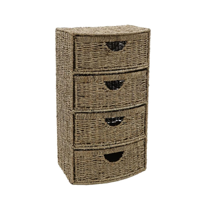 Alta calidad Cuatro cajones Arco frontal Natural Seagrass Gabinete Cofre Unidad de almacenamiento Gabinete de baño Venta al por mayor de Vietnam - Product Image 1