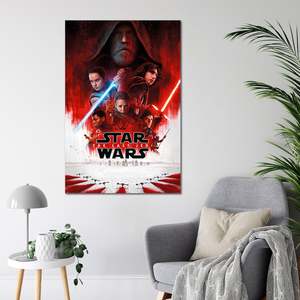 Modern Style Star Wars Episode VIII Main <b>Poster</b> Canvas Material Black <b>Frame</b> Wall Decor - Product Image 2